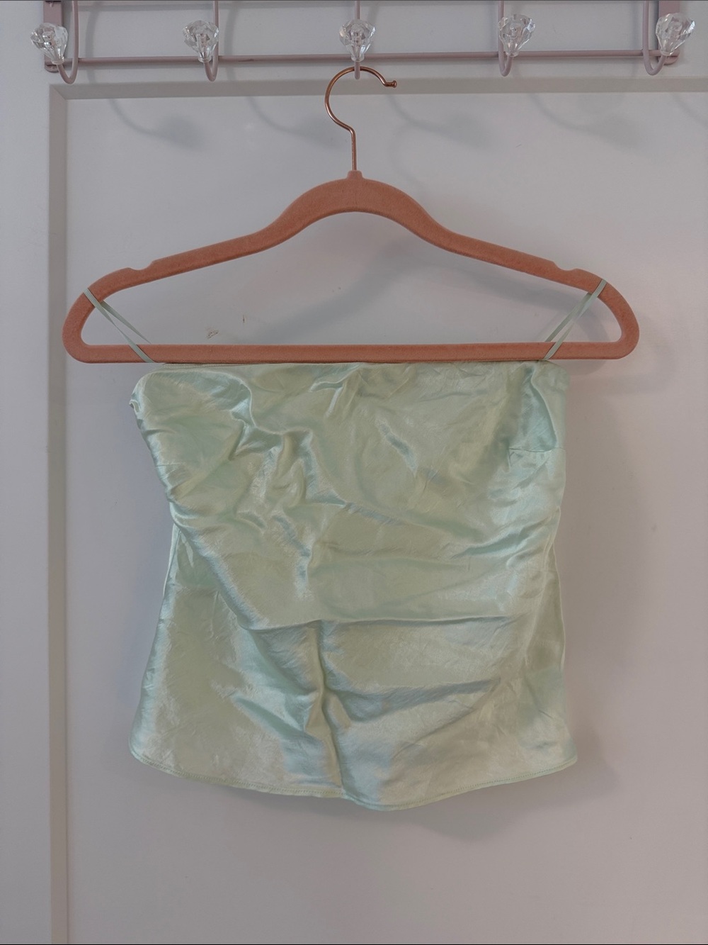 Babaton Mint Green Satin Camisole Top